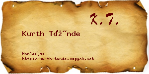 Kurth Tünde névjegykártya